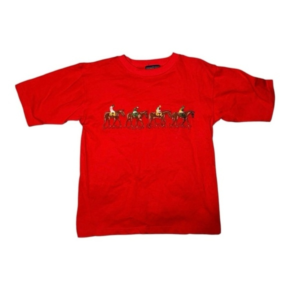 VTG 90s Embroidered Jockey Racing Horse /derby racer by‎ Herman Geist size Small